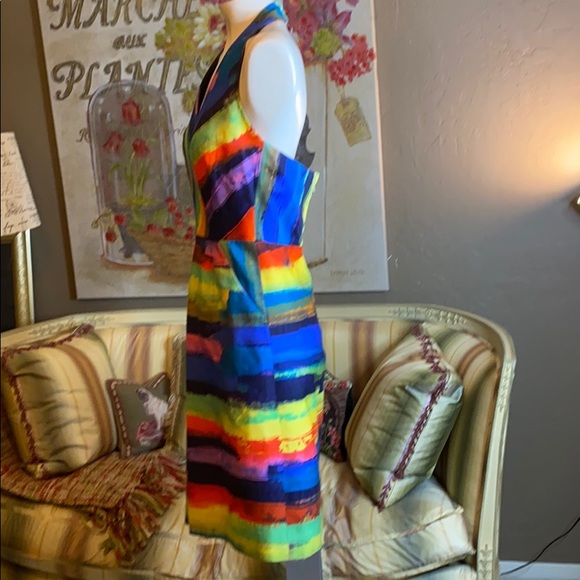 Milly of New York Phoebe Watercolor Halter Dress Size 2 - Picture 5 of 11